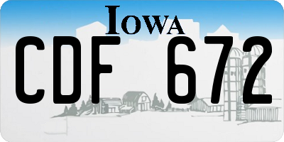 IA license plate CDF672