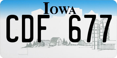 IA license plate CDF677
