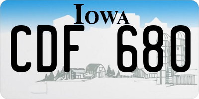 IA license plate CDF680