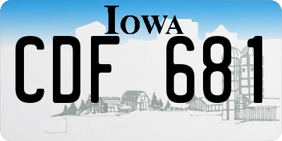 IA license plate CDF681