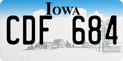 IA license plate CDF684