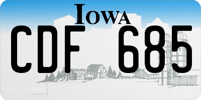 IA license plate CDF685