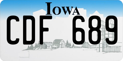 IA license plate CDF689