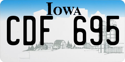IA license plate CDF695
