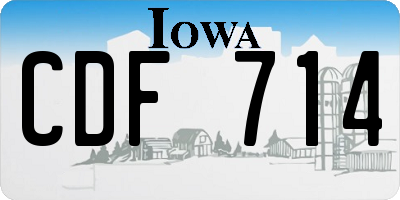 IA license plate CDF714