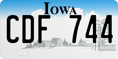 IA license plate CDF744