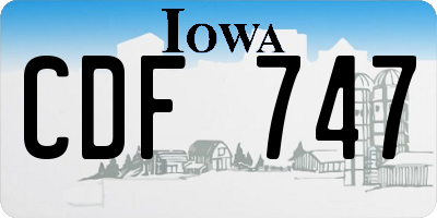 IA license plate CDF747