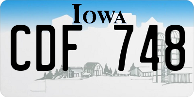 IA license plate CDF748