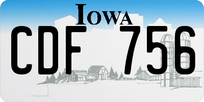 IA license plate CDF756