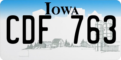 IA license plate CDF763