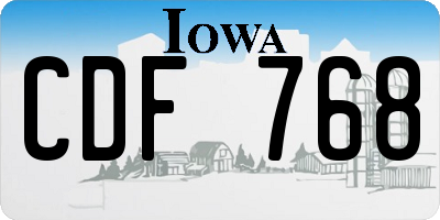 IA license plate CDF768