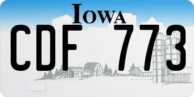 IA license plate CDF773