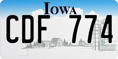 IA license plate CDF774