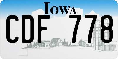 IA license plate CDF778