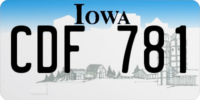 IA license plate CDF781