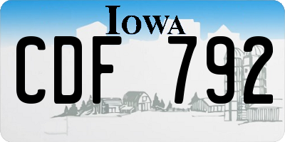 IA license plate CDF792