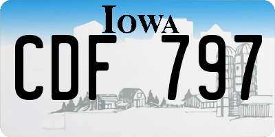 IA license plate CDF797
