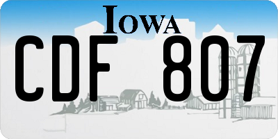 IA license plate CDF807
