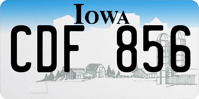 IA license plate CDF856