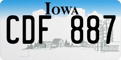 IA license plate CDF887