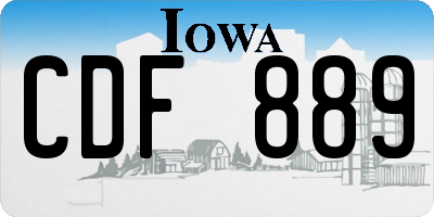 IA license plate CDF889