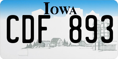IA license plate CDF893