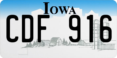 IA license plate CDF916