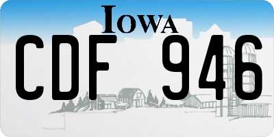 IA license plate CDF946