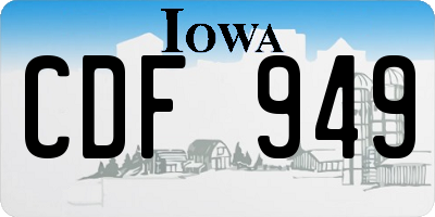 IA license plate CDF949