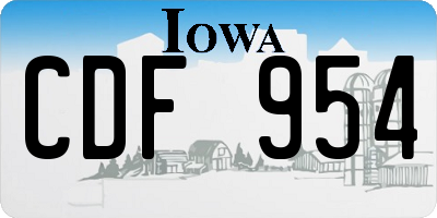 IA license plate CDF954
