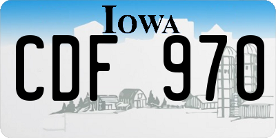 IA license plate CDF970