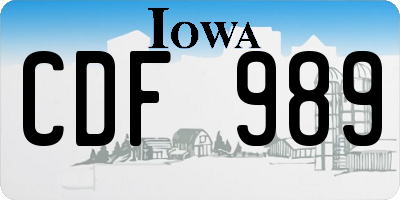 IA license plate CDF989