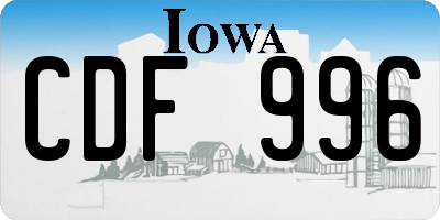 IA license plate CDF996