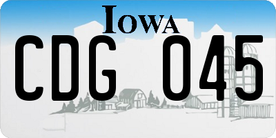 IA license plate CDG045