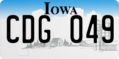 IA license plate CDG049