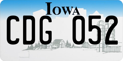 IA license plate CDG052
