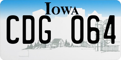 IA license plate CDG064