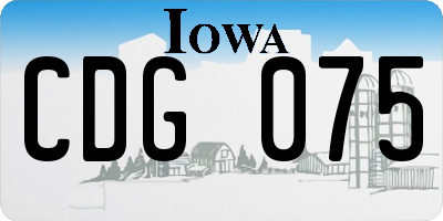 IA license plate CDG075