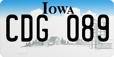 IA license plate CDG089