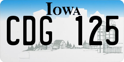 IA license plate CDG125