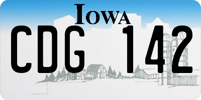 IA license plate CDG142