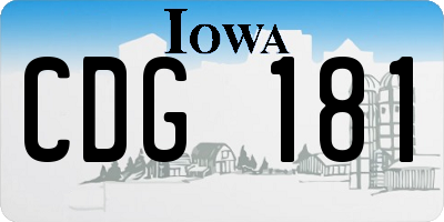 IA license plate CDG181