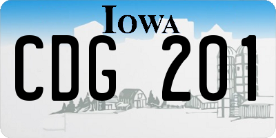 IA license plate CDG201