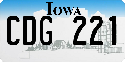 IA license plate CDG221