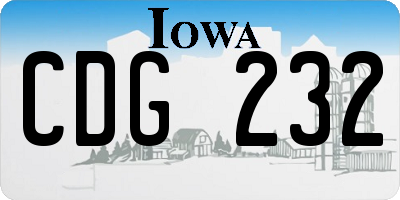 IA license plate CDG232