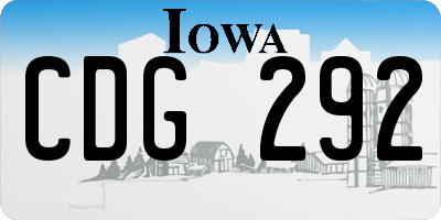 IA license plate CDG292