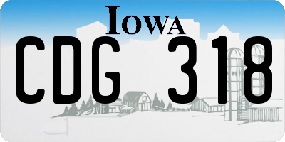 IA license plate CDG318