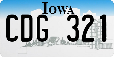 IA license plate CDG321