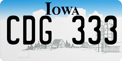 IA license plate CDG333