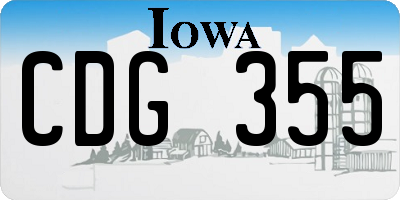 IA license plate CDG355